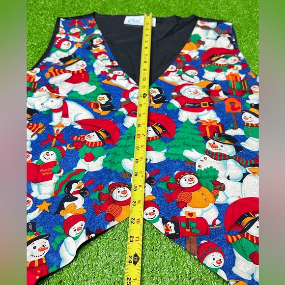 Vintage 90's Ceci Christmas Cotton Vest Snowmen Size 2XL - Made in USA - W/ Tags - Picture 7 of 8